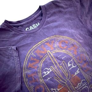 Johnny Cash Purple Men's XL Cowboy Boots Country Music Graphic T Shirt‎ Country